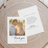 Elegant Simple Modern Handwriting Wedding Dankeskarte