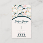 Elegant Simple Modern Watercolor Rainbow Boho Chic Visitenkarte (Rückseite)