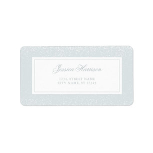 Elegant Simple Monogram Blue Gray White Confetti Adressaufkleber