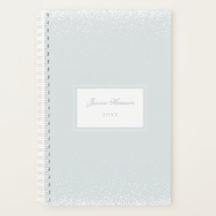 Elegant Simple Monogram Blue Gray White Confetti Planer