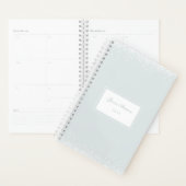 Elegant Simple Monogram Blue Gray White Confetti Planer (Anzeige)