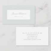 Elegant Simple Monogram Blue Gray White Confetti Visitenkarte (Vorne/Hinten)