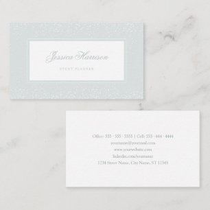 Elegant Simple Monogram Blue Gray White Confetti Visitenkarte