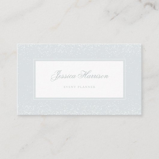 Elegant Simple Monogram Blue Gray White Confetti Visitenkarte (Vorderseite)