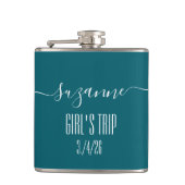Elegant Simple Monogram Name Girl's trip Flachmann (Vorderseite)
