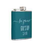 Elegant Simple Monogram Name Girl's trip Flachmann (Rechts)