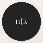 Elegant Simple Monogram Runder Pappuntersetzer (Vorderseite)