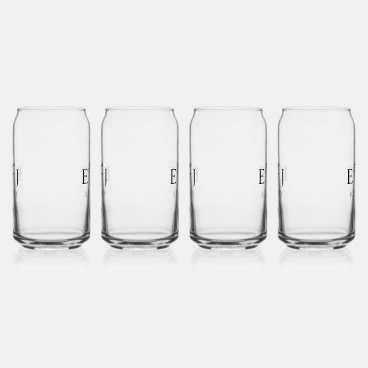 Elegant Simple Monogram Wedding Dosenglas (Rechts)