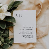 Elegant Simple Monogram Wedding Einladung