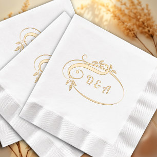 Elegant Simple Monogram Wedding Servietten Mit Folie