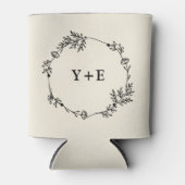 Elegant Simple Natural White Monogrammed Wedding Dosenkühler (Vorderseite)