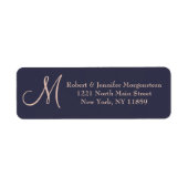 Elegant Simple Navy Blue and Pale Monogram (Vorne)