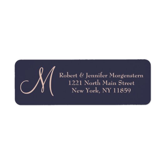 Elegant Simple Navy Blue and Pale Monogram (Vorne)