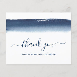 Elegant Simple Navy Blue Budget Danke Karte
