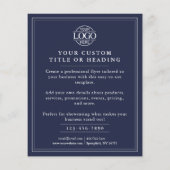 Elegant Simple Navy Blue Business Logo Werbung Flyer (Hinten)