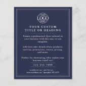 Elegant Simple Navy Blue Business Logo Werbung Flyer (Vorne)
