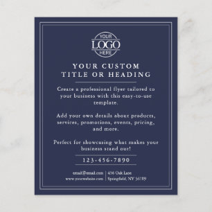 Elegant Simple Navy Blue Business Logo Werbung Flyer
