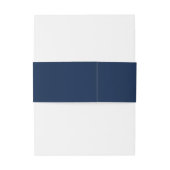 Elegant Simple Navy Blue Monogram Einladungsbanderole (Rückseitenbeispiel)