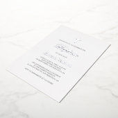 Elegant Simple Navy Blue Silber Cross Taufe Folieneinladung (Gedreht)