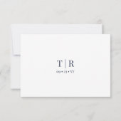 Elegant Simple Navy Blue Wedding RSVP Karte (Rückseite)
