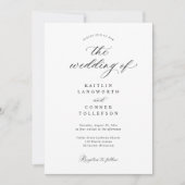 Elegant Simple Old Money All in One Wedding Einladung (Vorderseite)