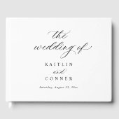 Elegant Simple Old Money Black and White Wedding Gästebuch (Vorderseite)