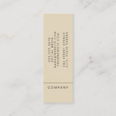 Elegant Simple Olive Green und Beige Mini Visitenkarte (Rückseite)