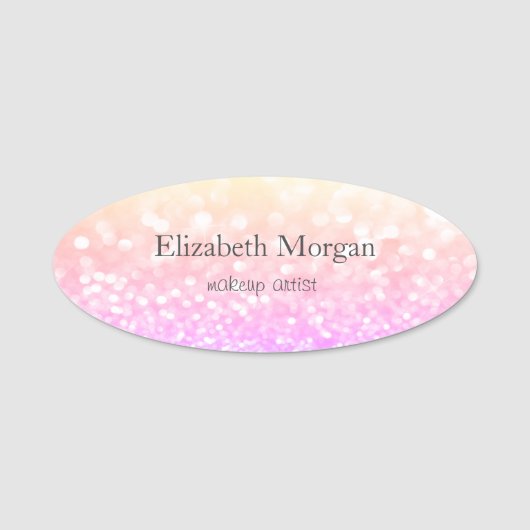 Elegant Simple Ombre Bokeh Namensschild (Vorderseite)
