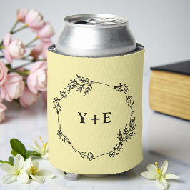 Elegant Simple Pale Yellow Monogrammed Wedding Dosenkühler