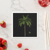 Elegant Simple Palm Tree Tropical Beach Monogram Serviette (Beispiel)