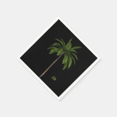 Elegant Simple Palm Tree Tropical Beach Monogram Serviette (Ecke)