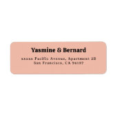 Elegant Simple Peach Wedding Return Address (Vorne)