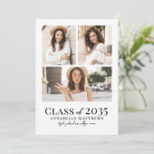 Elegant Simple Photo Graduation Party Einladung (Stehend Vorderseite)