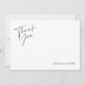 Elegant Simple Pink Monogram Gingham Vielen Dank Dankeskarte (Vorderseite)