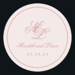 Elegant Simple Pink Monogram Runder Aufkleber<br><div class="desc">Die Rosa-Suite verfügt über einen wunderschönen klassischen Script-Schriftart mit einem zweistelligen Monogramm und einem doppelten Rand. Es handelt sich um eine einfache,  klassische Suite,  die mit individuellen Stücken in verschiedenen Rose,  Rosa,  staubiger Rose,  Elfenbein,  Creme und Rot gefüllt ist. Die Suite ist elegant,  zeitlos,  romantisch und feminin.</div>