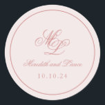 Elegant Simple Pink Monogram Runder Aufkleber<br><div class="desc">Die Rosa-Suite verfügt über einen wunderschönen klassischen Script-Schriftart mit einem zweistelligen Monogramm und einem doppelten Rand. Es handelt sich um eine einfache,  klassische Suite,  die mit individuellen Stücken in verschiedenen Rose,  Rosa,  staubiger Rose,  Elfenbein,  Creme und Rot gefüllt ist. Die Suite ist elegant,  zeitlos,  romantisch und feminin.</div>