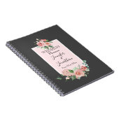 Elegant Simple Pink Roses on Gray Wedding Planner Notizblock (Rechte Seite)
