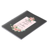 Elegant Simple Pink Roses on Gray Wedding Planner Notizblock (Linke Seite)