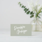 Elegant Simple Pistachio Neutral Boho Chic Modern Visitenkarte (Stehend Vorderseite)