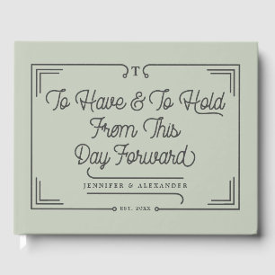Elegant Simple Quote Eucalyptus Green Wedding Gästebuch