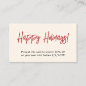 Elegant Simple Red Bold Holiday Coupon (Vorderseite)