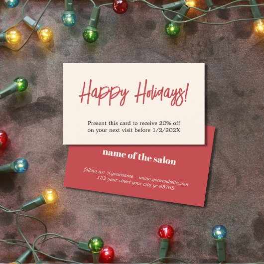 Elegant Simple Red Bold Holiday Coupon
