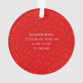 Elegant Simple Red Foto Baby's First Christmas Ornament (Rückseite)