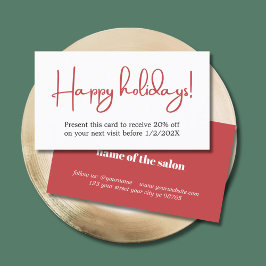 Elegant Simple Red White Bold Holiday Coupon