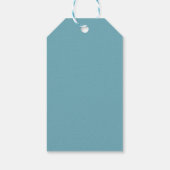 Elegant Simple Retro Blue mit Monogram Wedding Geschenkanhänger (Rückseite)