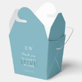 Elegant Simple Retro Blue mit Monogram Wedding Geschenkschachtel (Geöffnet)