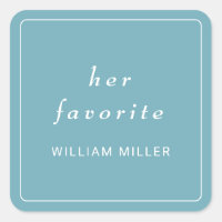 Elegant Simple Retro Blue mit Monogram Wedding