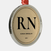 Elegant Simple RN Nurse Ornament Aus Metall (Rechts)