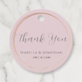 Elegant Simple Rose Pink Wedding Vielen Dank Geschenkanhänger (Vorderseite)