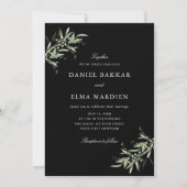 Elegant Simple Rustic Botanical Greenery Wedding Einladung (Vorderseite)